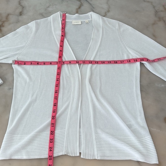 CYRUS Lightweight Open Summer Open Cardigan 100% Viscose White Sz S Loose Fit - Picture 8 of 9